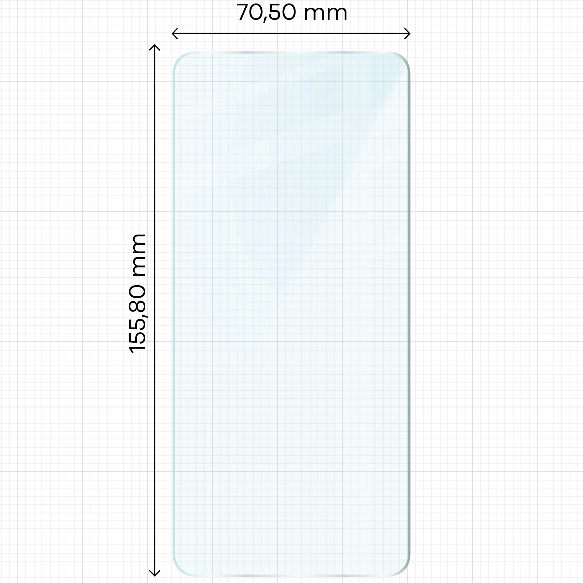 Miarka z wymiarami szkła hartowanego Bizon Glass Clear Duo do Xiaomi 14T/14T Pro