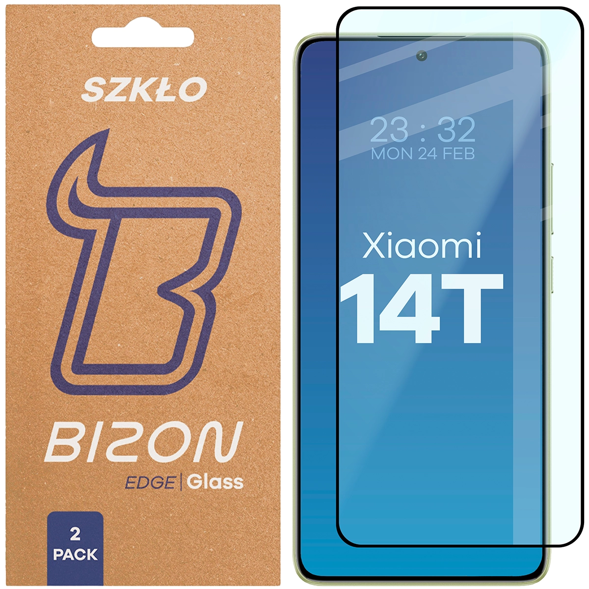 Szkło hartowane na cały ekran Bizon Glass Edge Duo dla Xiaomi 14T