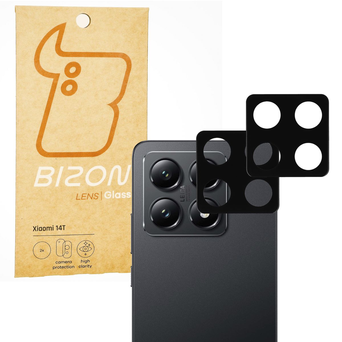 Bizon Glass Lens for Xiaomi 14T camera, 2 pieces