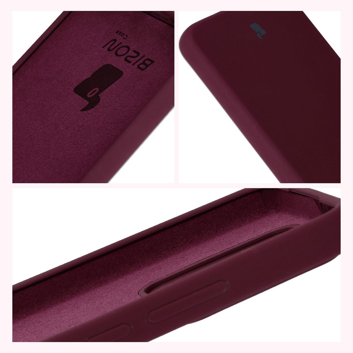 Construcția husei Bizon Soft Case: protecții integrate, margini ridicate și căptușeală din microfibra