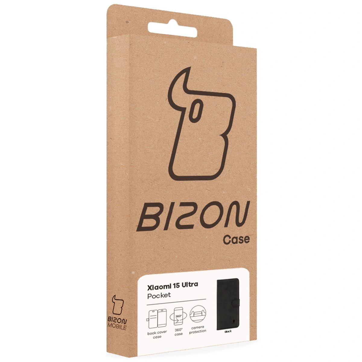 Vorderseite der Bizon Case Box mit spezieller Etikette für Xiaomi 15 Ultra