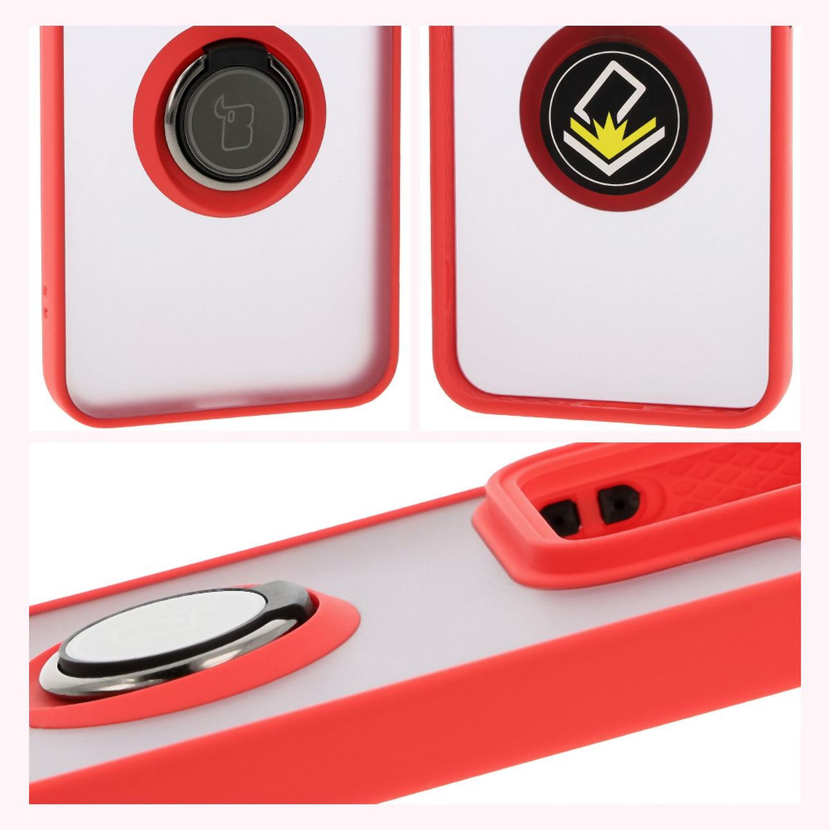 Caracteristici Bizon Case Hybrid Ring: ramă antiderapantă și design mat