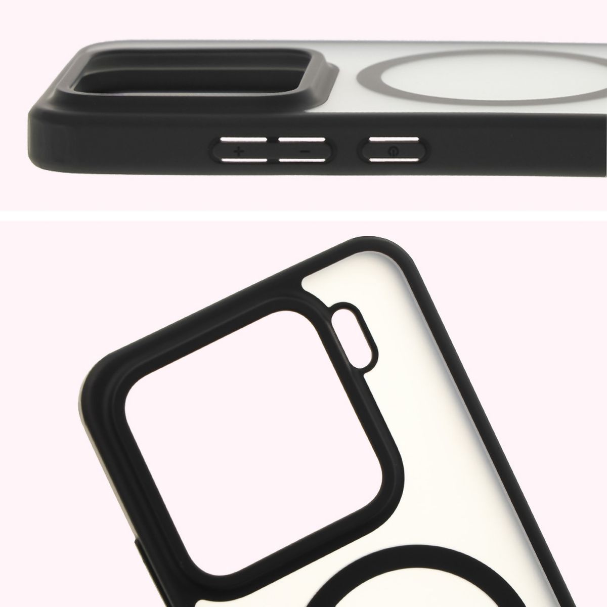 Full cutout and raised edges for the camera in the Bizon Case MatteO case