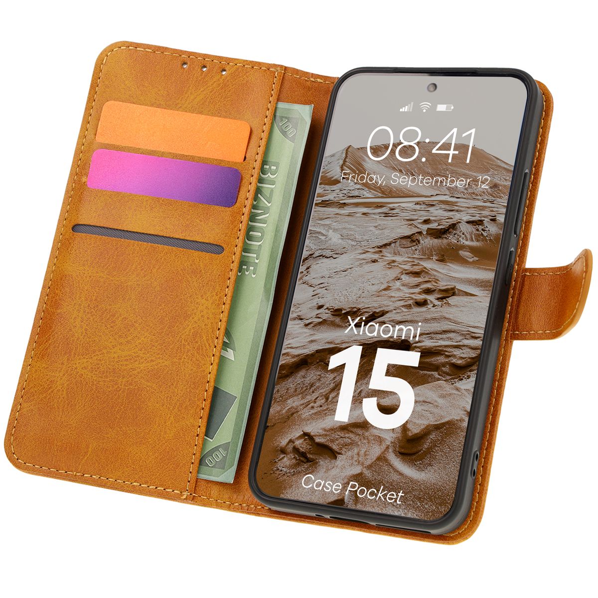 Etui cu clapetă Bizon Case Pocket pentru Xiaomi 15