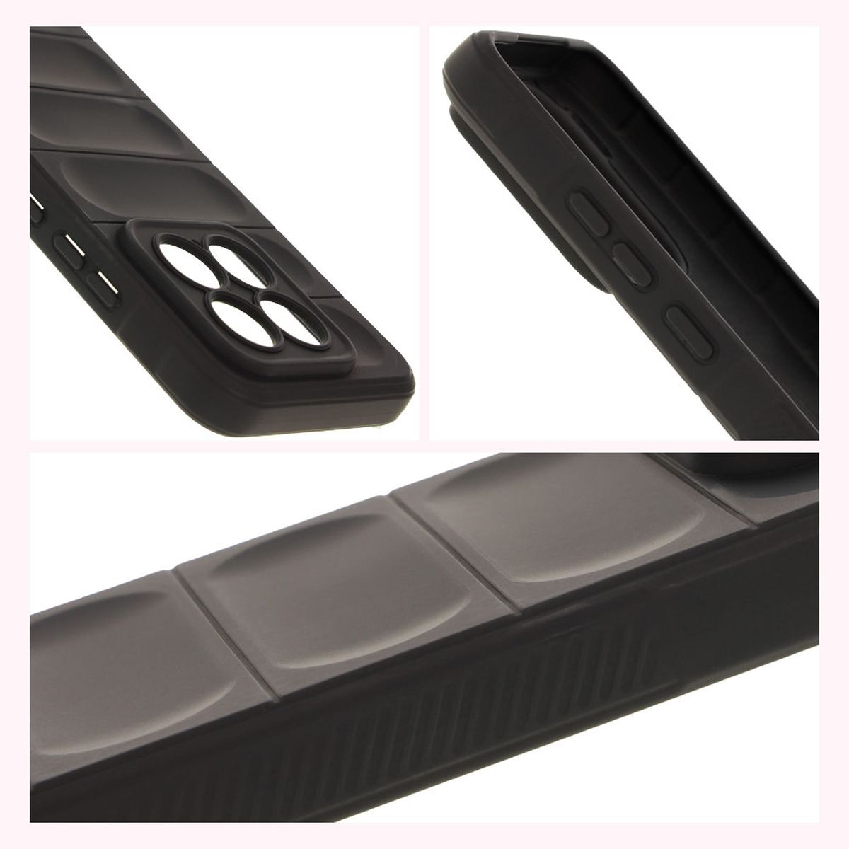Textured sides and raised edges of the screen and camera in the Bison Case Tur