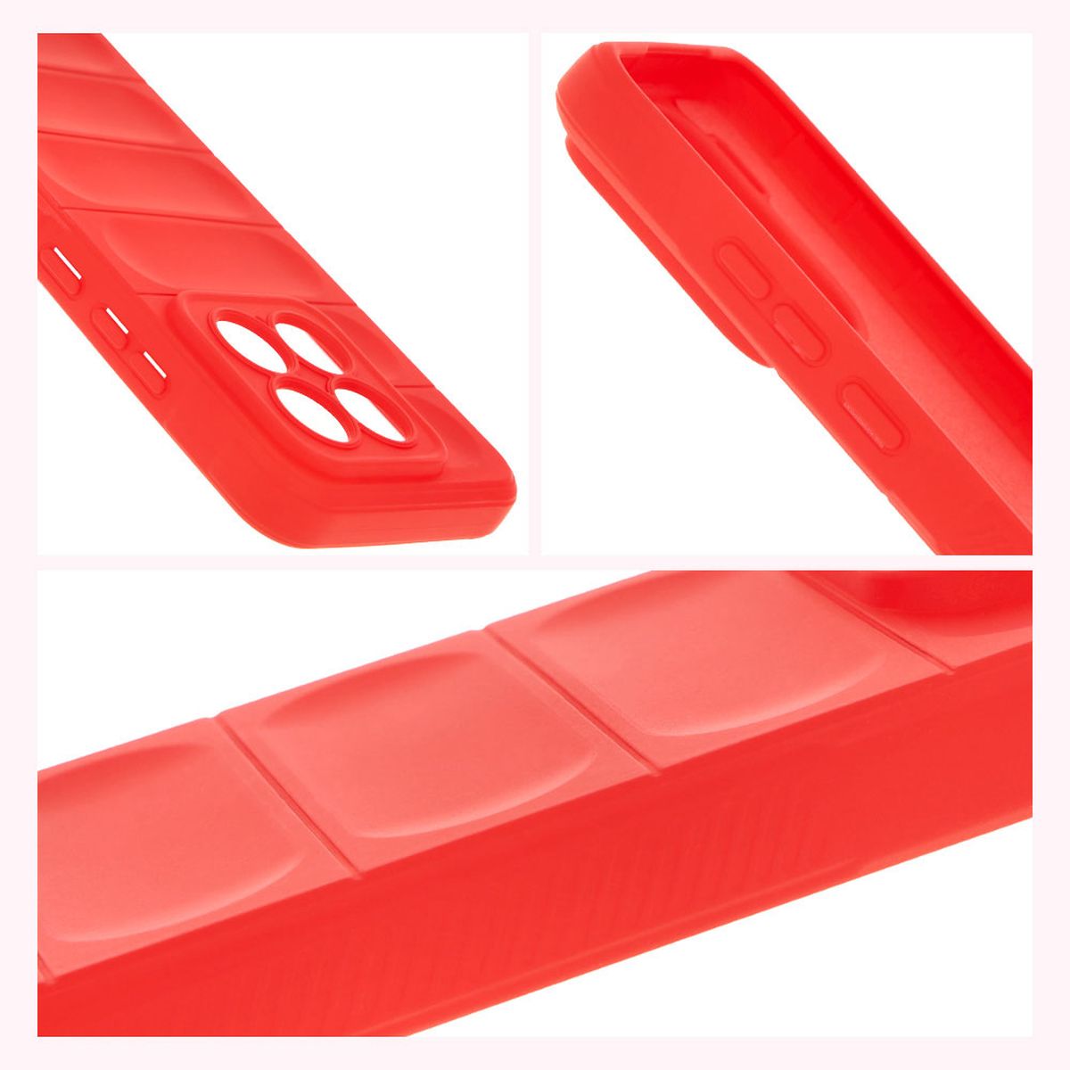 Teksturowane boki i podwyższone krawędzie ekranu i aparatu w etui Bizon Case Tur