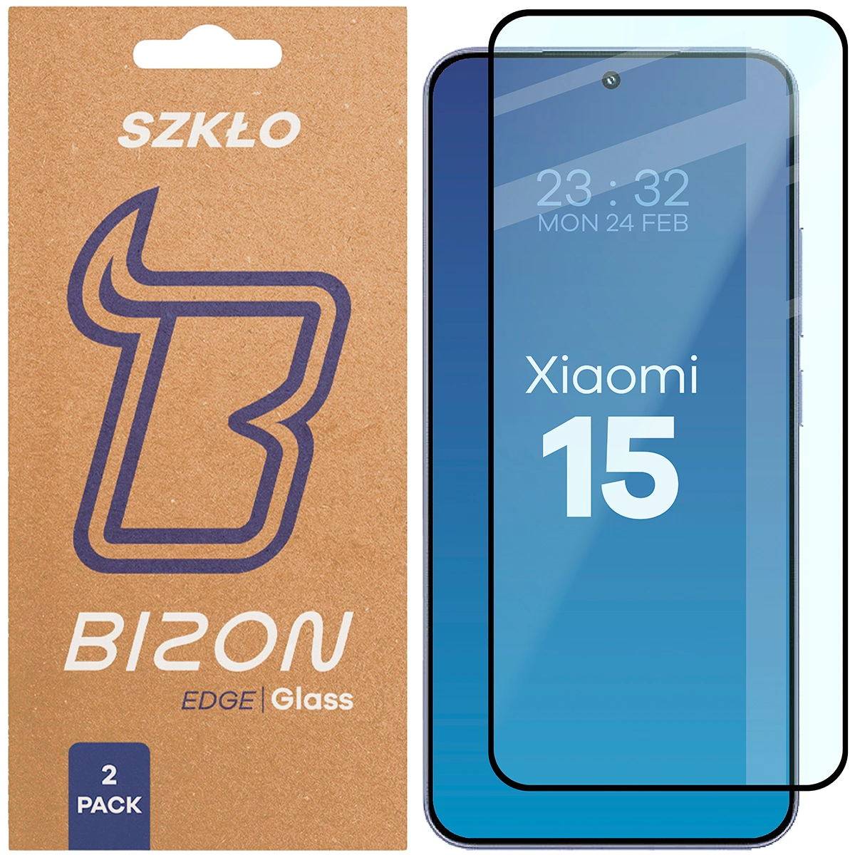 Szkło hartowane na cały ekran Bizon Glass Edge Duo dla Xiaomi 15