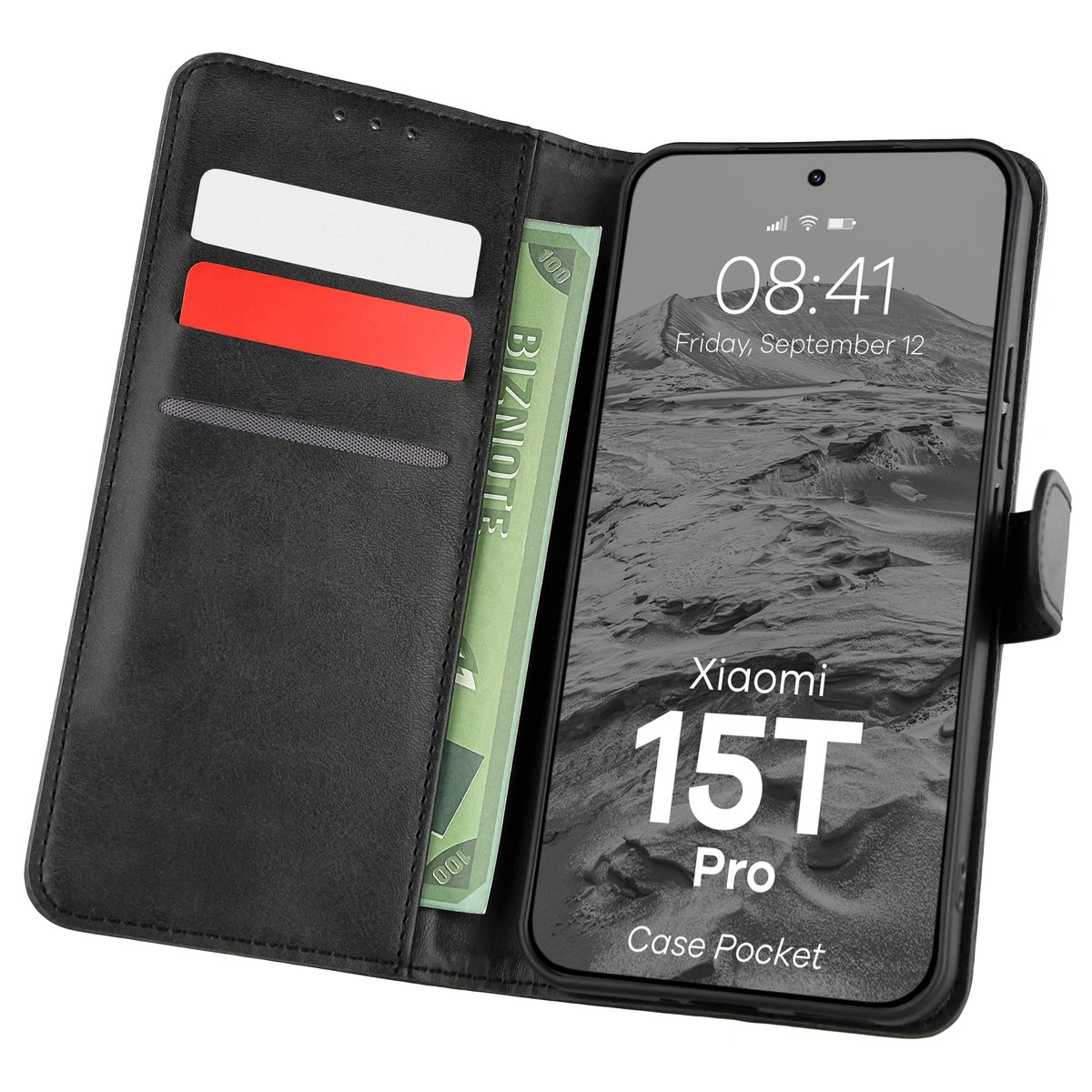 Flap case with card slots Bison Case Pocket for Xiaomi 15T Pro