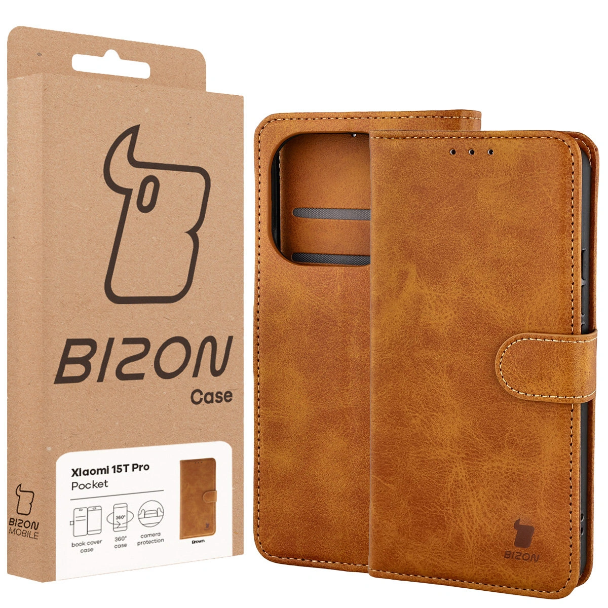 Vorderseite der Bison Case Box mit spezieller Etikette für das Xiaomi 15T Pro