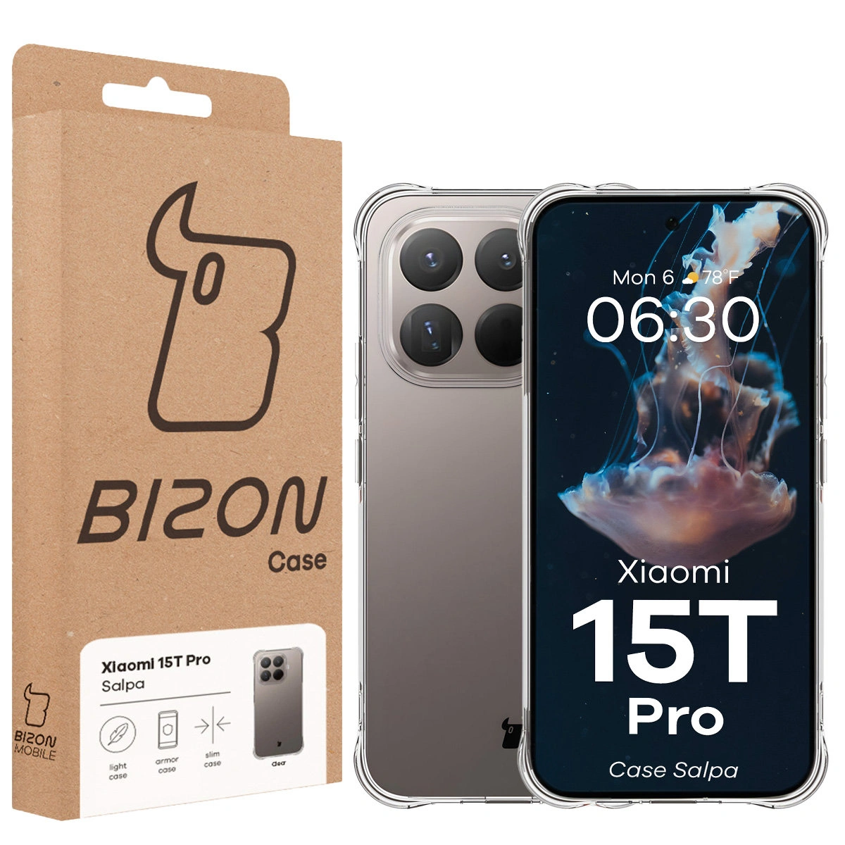 Front of the Bison Case box with a dedicated label for Xiaomi 15T Pro
