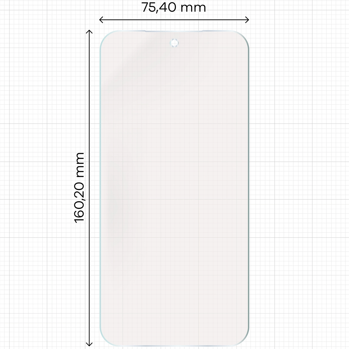 Miarka z wymiarami folii matowej Bizon Film Sun Duo do Xiaomi 15T Pro