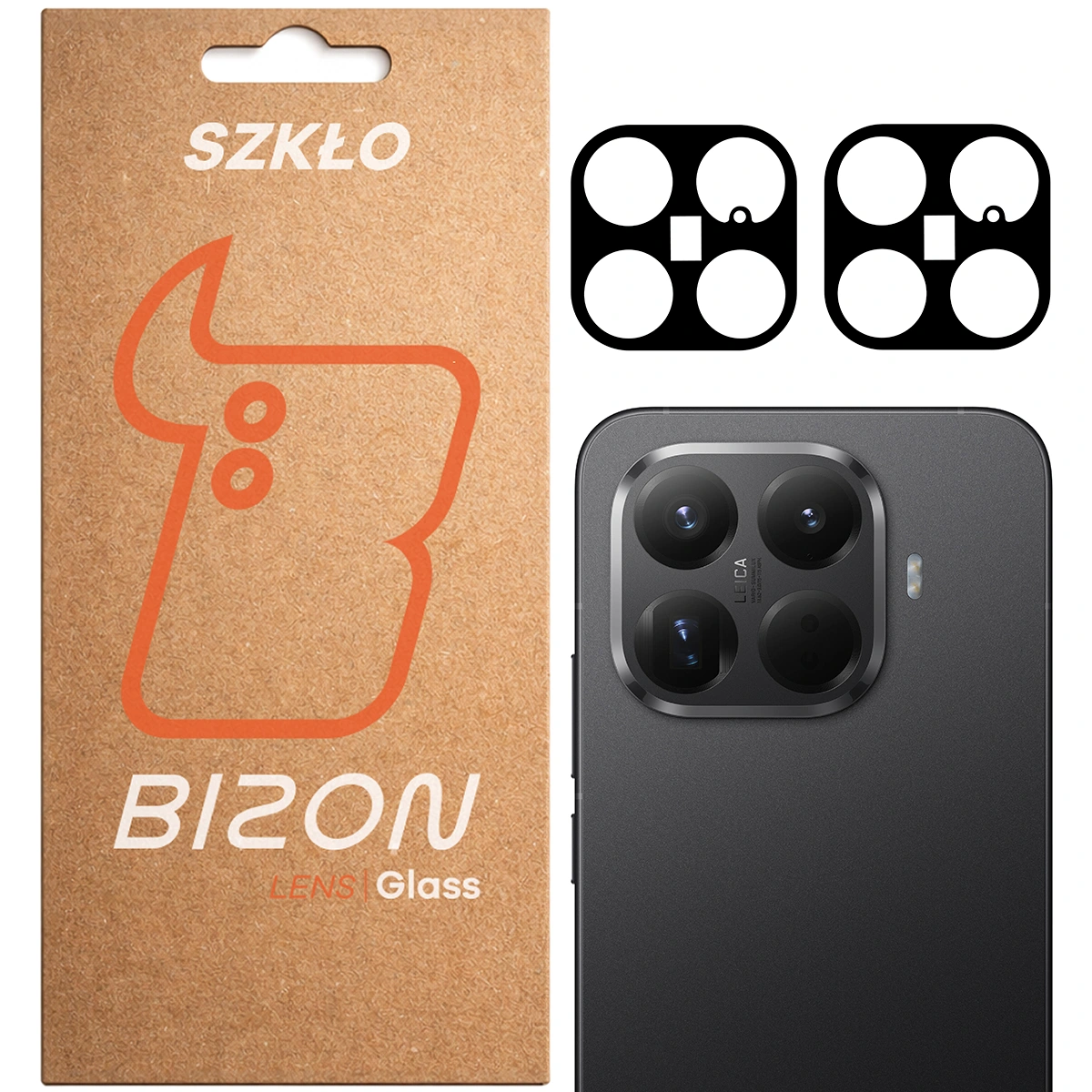 Box and 2 pieces of Bizon Glass Lens for Xiaomi 15T Pro camera