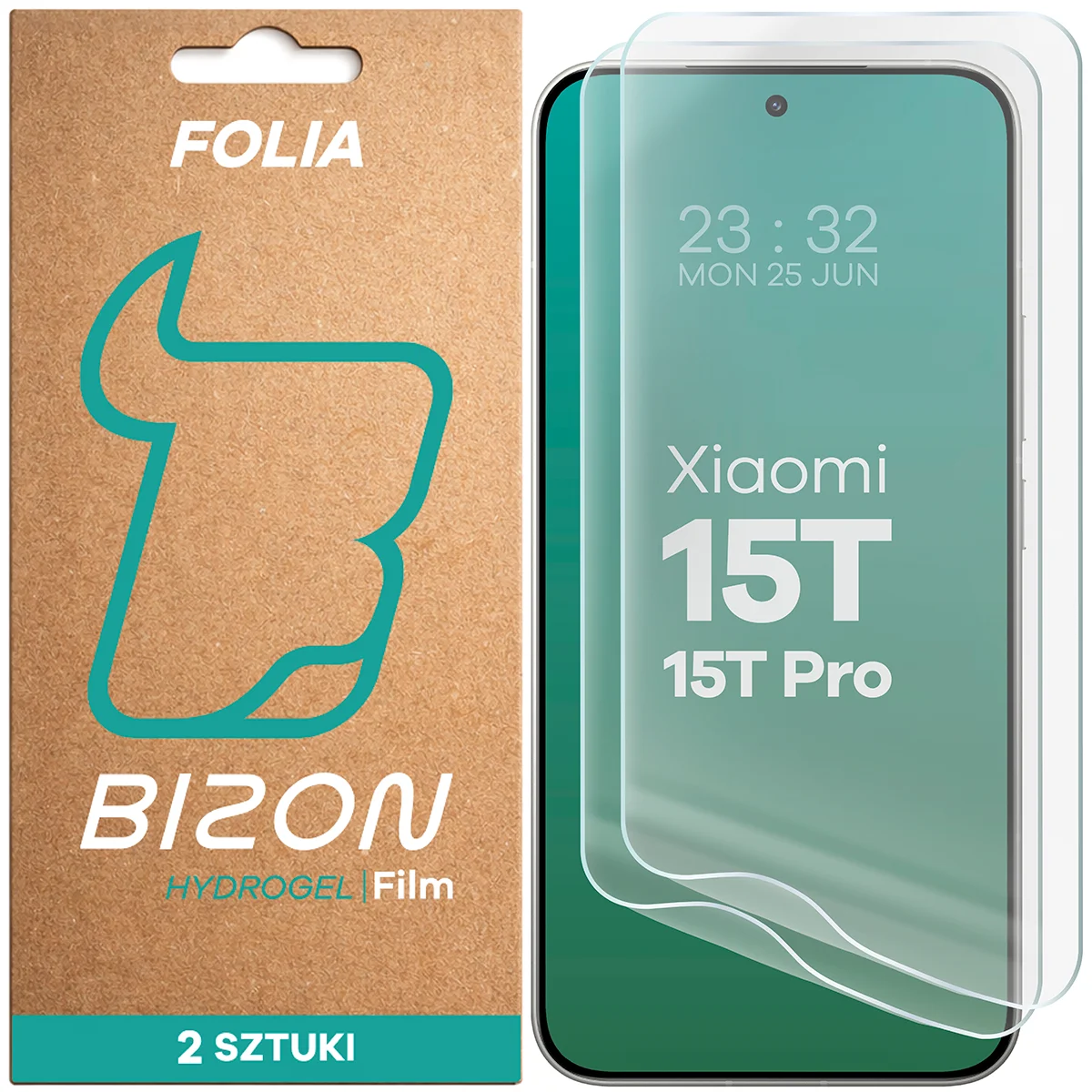 Box and hydrogel film for Bizon Film Hydrogel Front Duo for Xiaomi 15T / Xiaomi 15T Pro