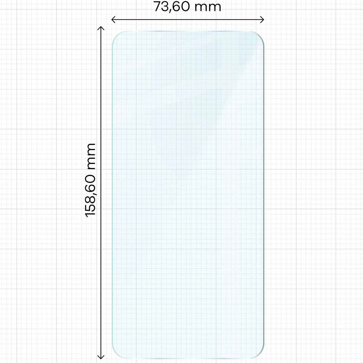 Miarka z wymiarami szkła hartowanego Bizon Glass Clear Duo do Xiaomi 15T / Xiaomi 15T Pro