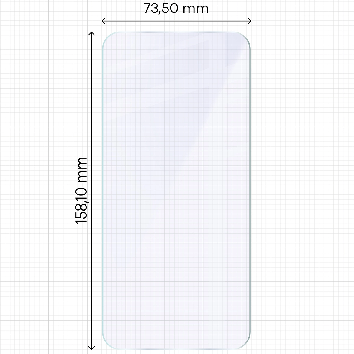 Miarka z wymiarami szkła hybrydowego Bizon Glass Mule Duo do Xiaomi 15T