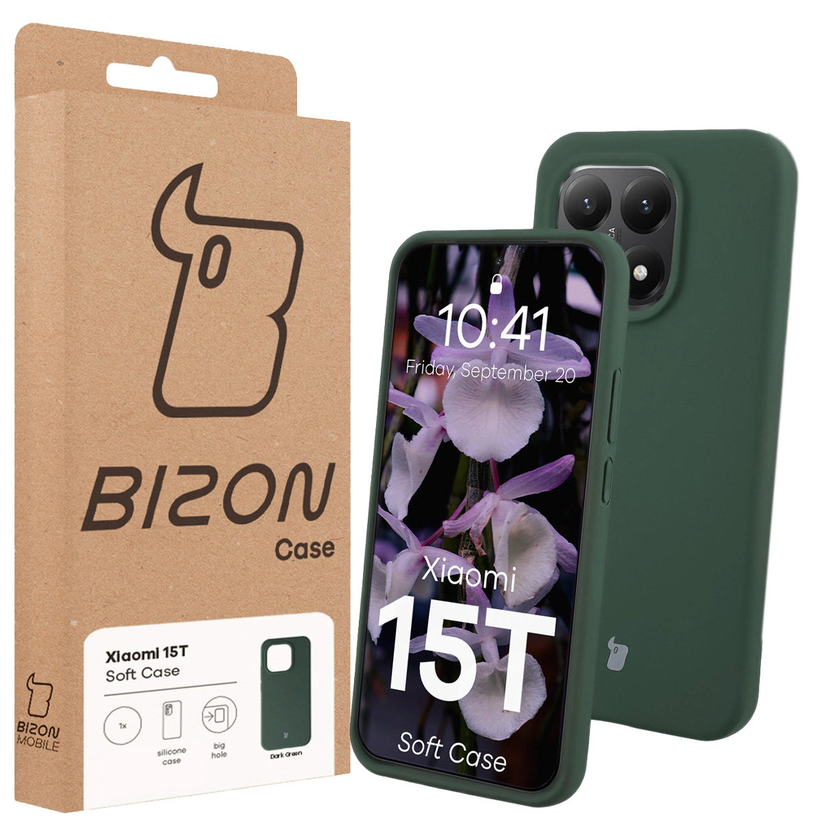 Front of the Bison Case box with a dedicated label for Xiaomi 15T