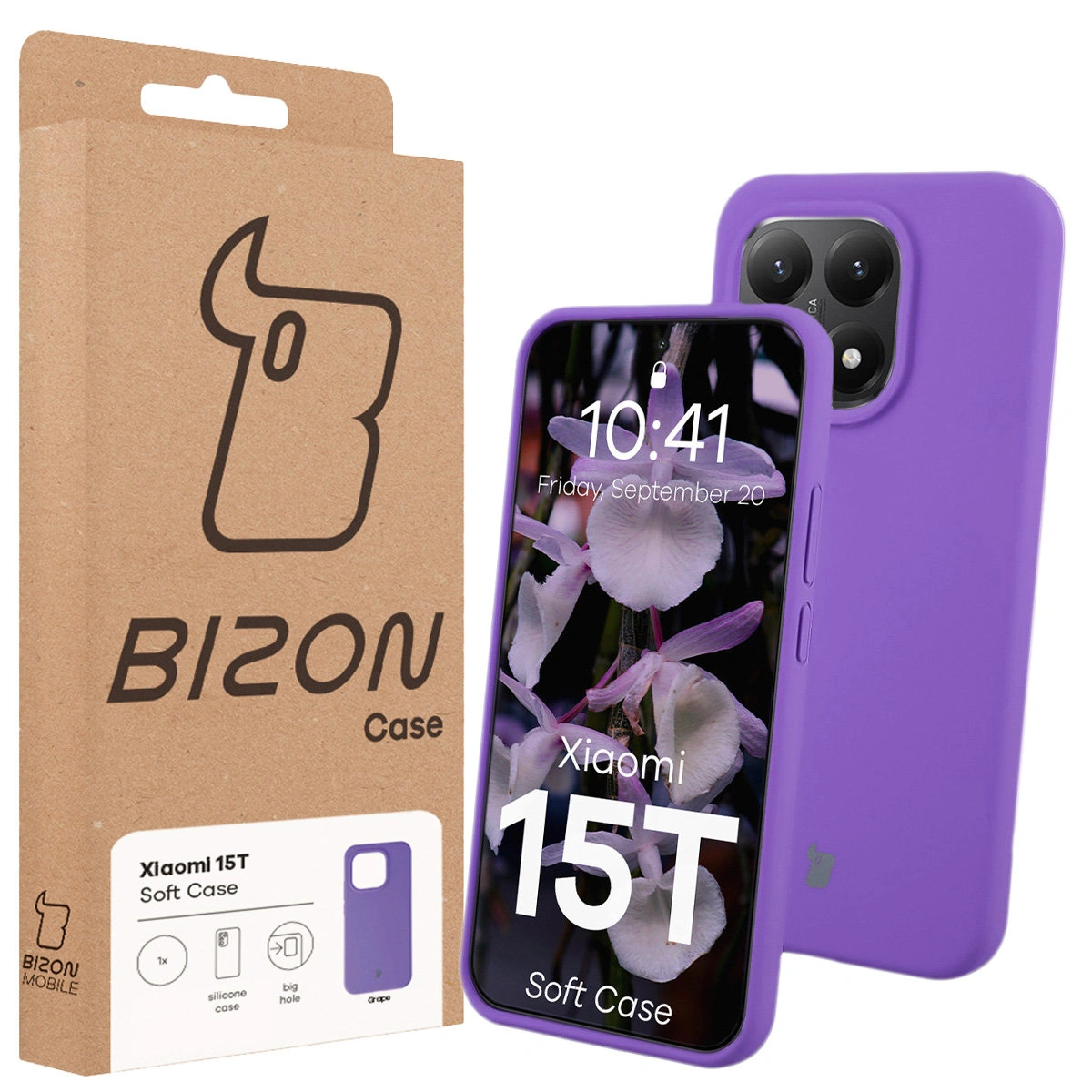 Front of the Bison Case box with dedicated label for Xiaomi 15T
