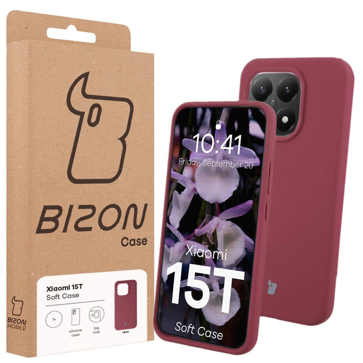 Front of the Bison Case box with a dedicated label for Xiaomi 15T