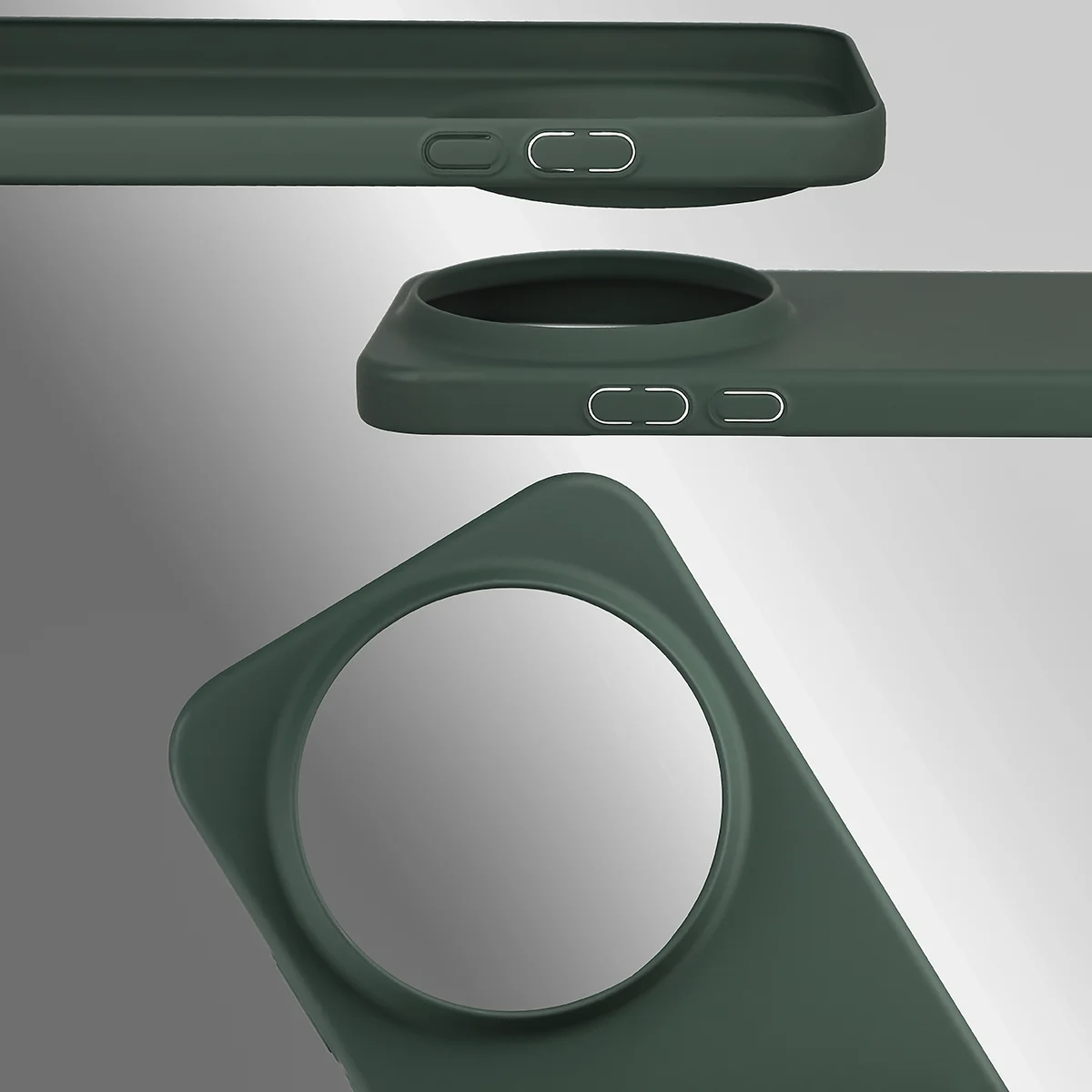 Pełne wycięcie i podwyższone krawędzie aparatu i ekranu w etui Bizon Case Łupka do Xiaomi 17 Ultra