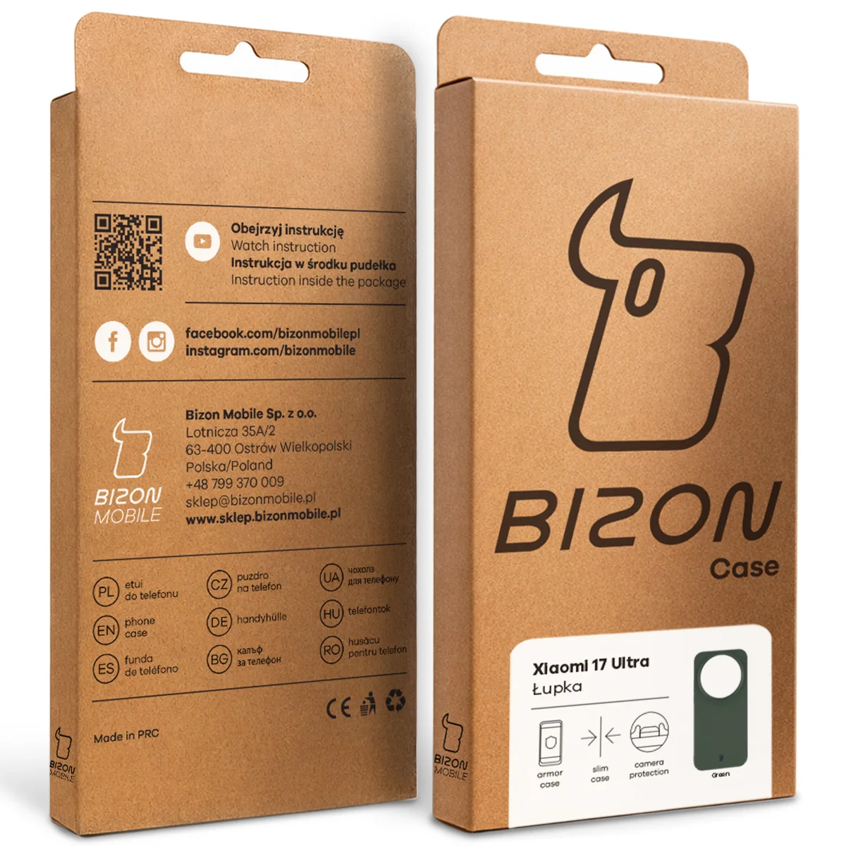 Kraftowe pudełko Bizon Case z dedykowaną etykietą do Xiaomi 17 Ultra