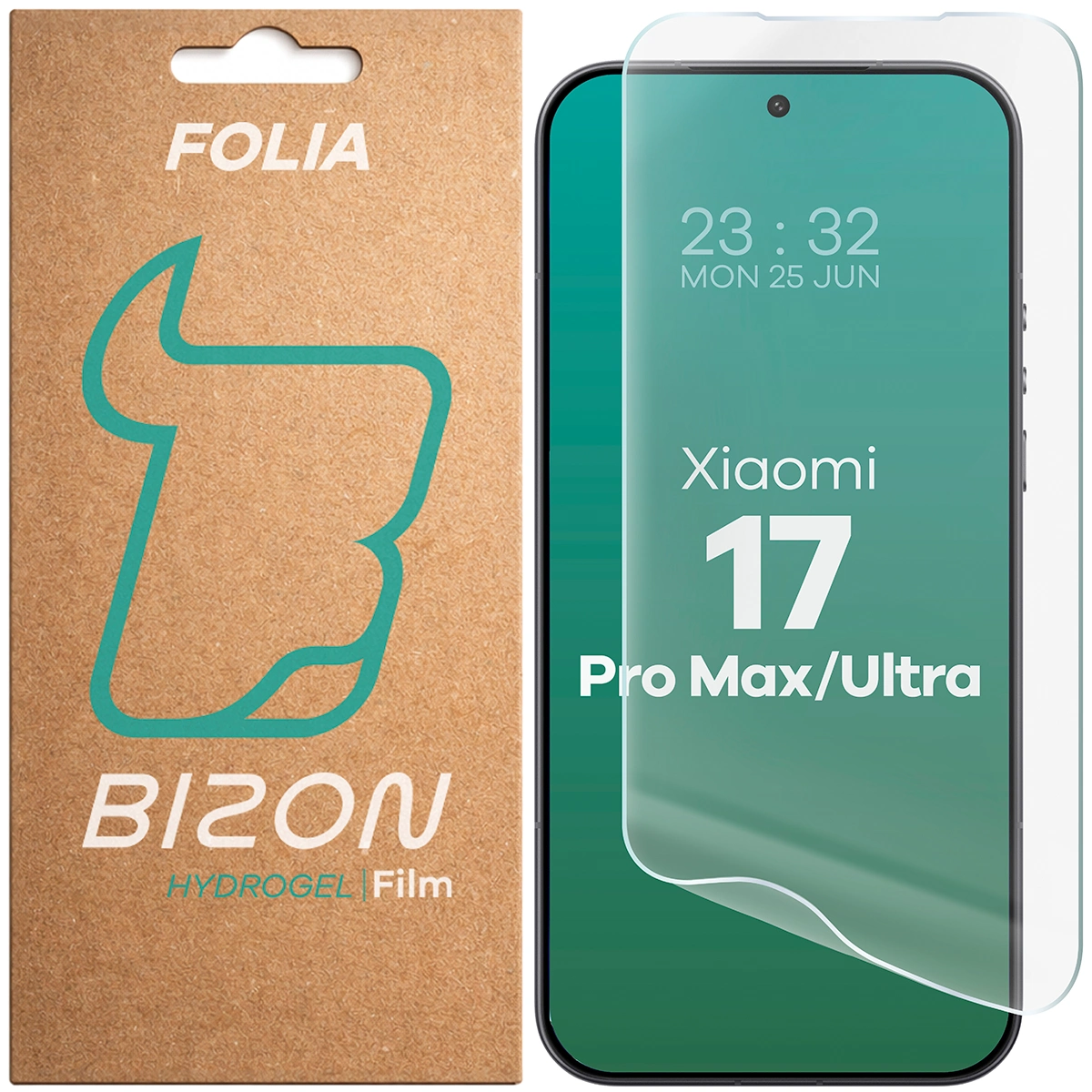 Box and hydrogel film for screen Bizon Film Hydrogel Front for Xiaomi 17 Ultra / Xiaomi 17 Pro Max 