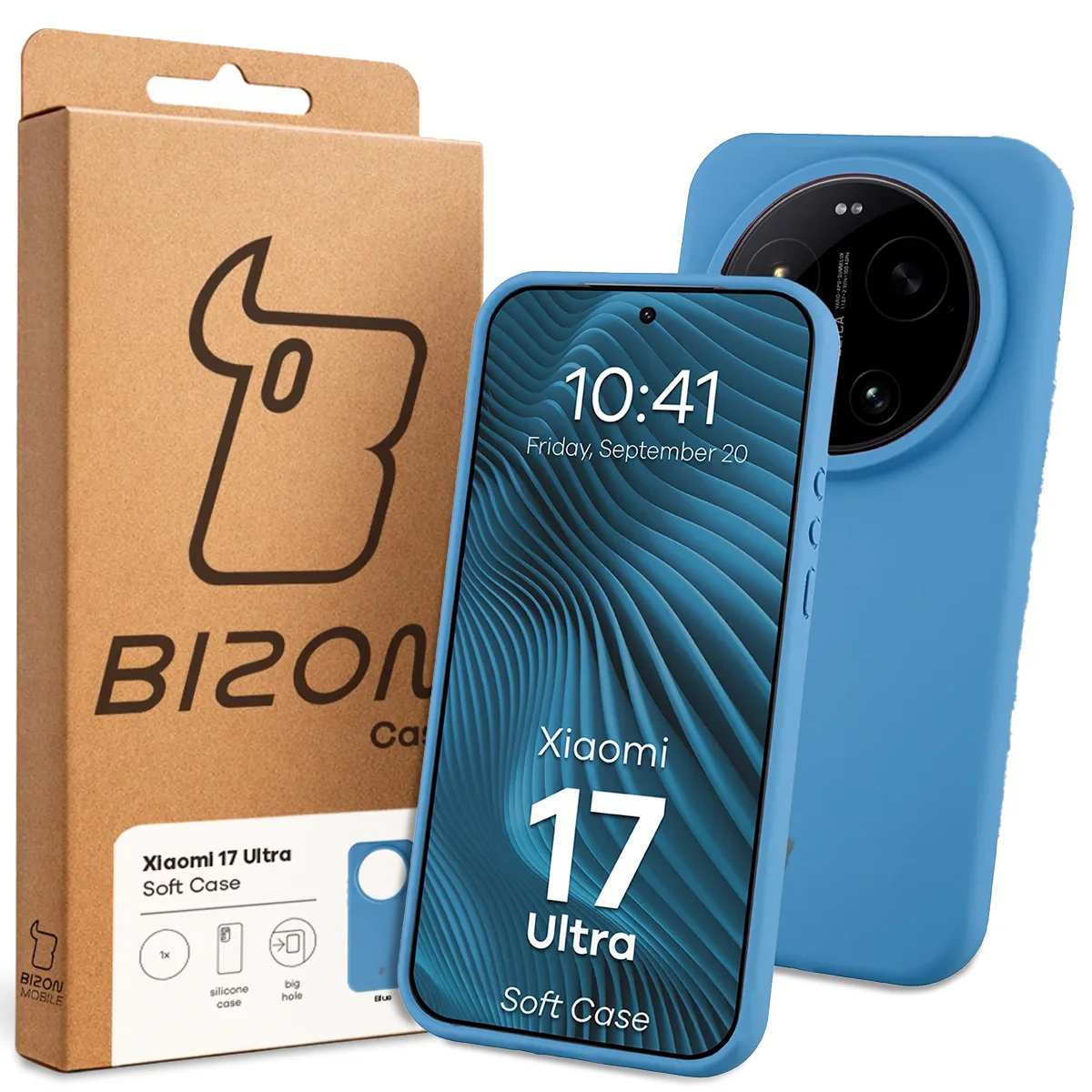 Front of the Bison Case box with a dedicated label for Xiaomi 17 Ultra