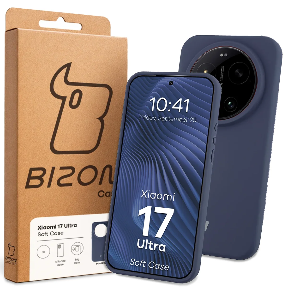 Front of the Bison Case box with a dedicated label for Xiaomi 17 Ultra