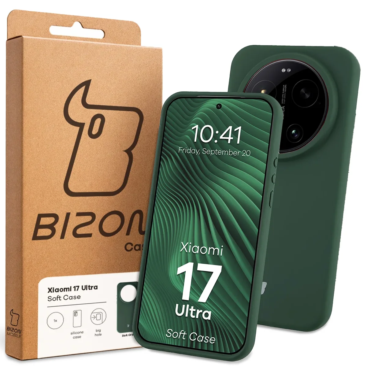 Front of the Bison Case box with a dedicated label for Xiaomi 17 Ultra