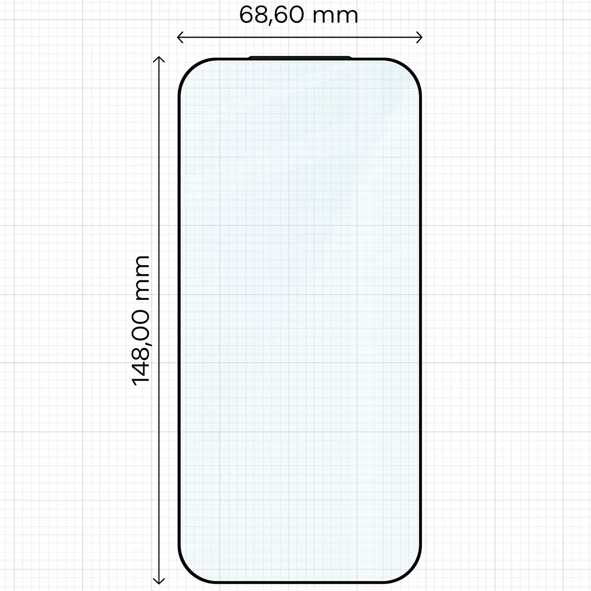 Wymiary szkła na miarce dla Xiaomi 17