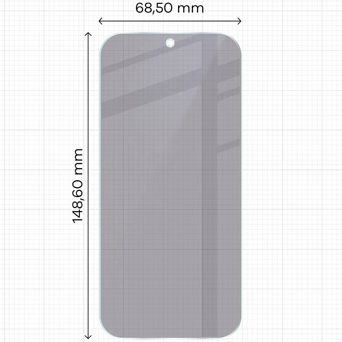 Wymiary szkła Bizon Hybrid Shadow do Xiaomi 17