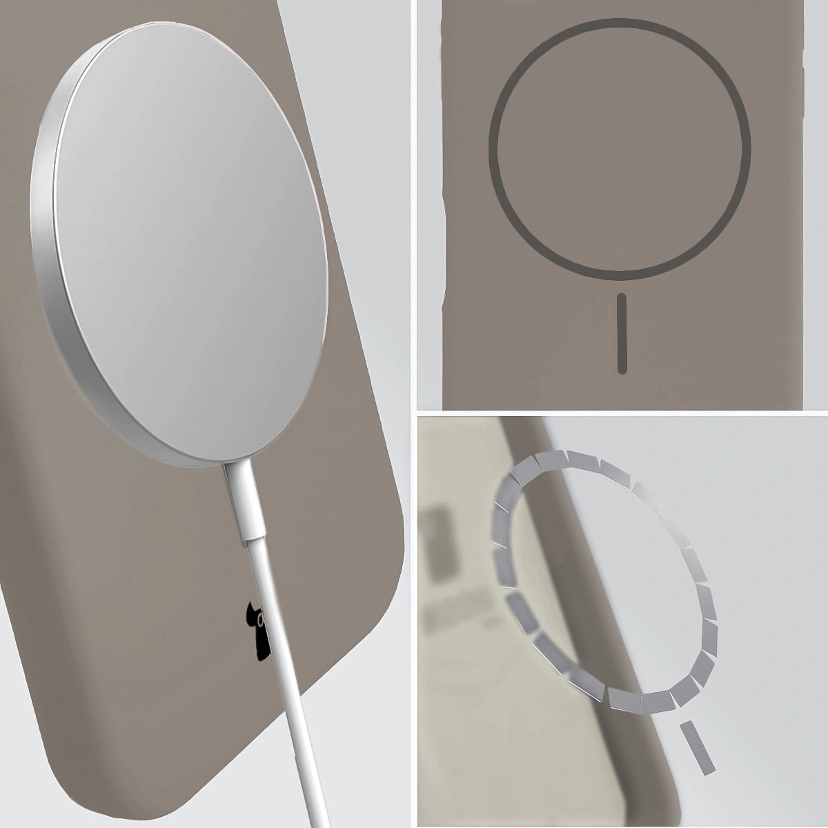 Magnetyczne ładowanie i pierścień MagSafe w etui Bizon Soft Case Magnetic do Xiaomi 17