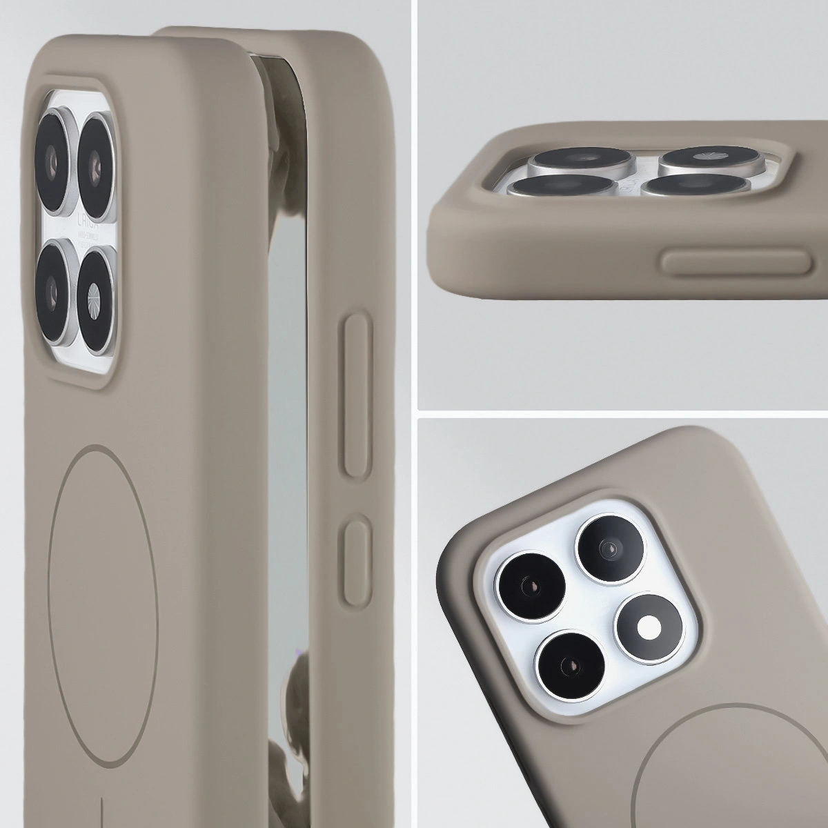 Zbliżenie na wycięcie na obiektywy w etui Bizon Soft Case do Xiaomi 17