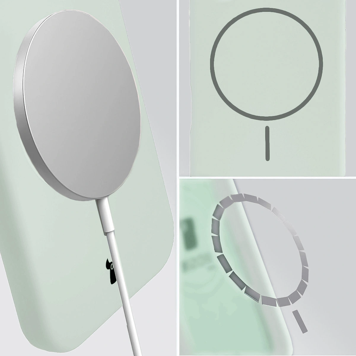 Magnetyczne ładowanie i pierścień MagSafe w etui Bizon Soft Case Magnetic do Xiaomi 17