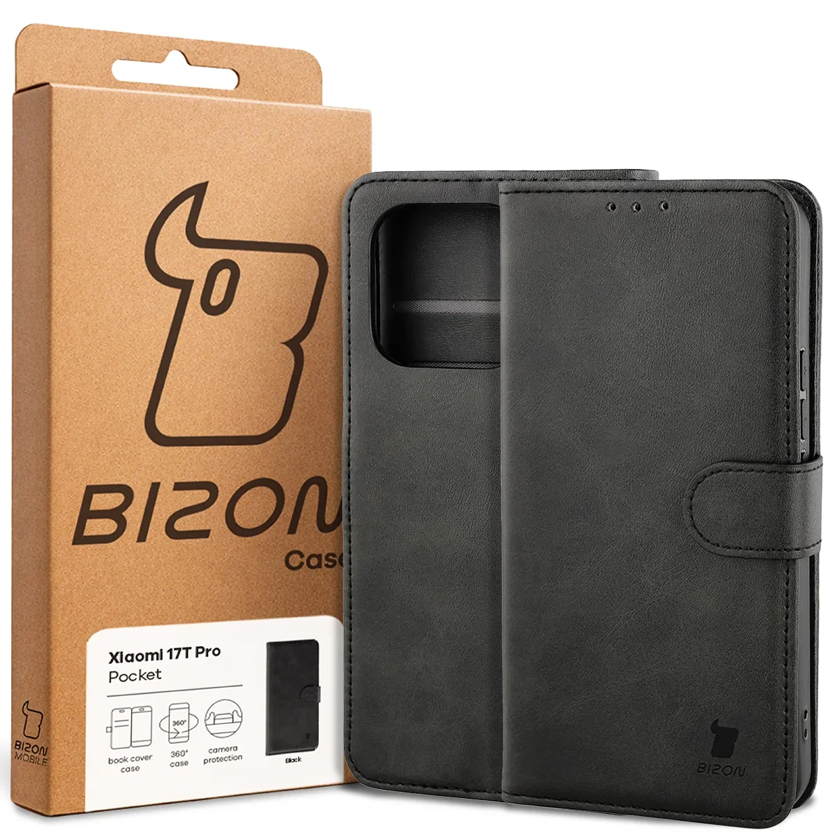 Vorderseite der Bizon Case Box mit dediziertem Etikett für Xiaomi 17T Pro