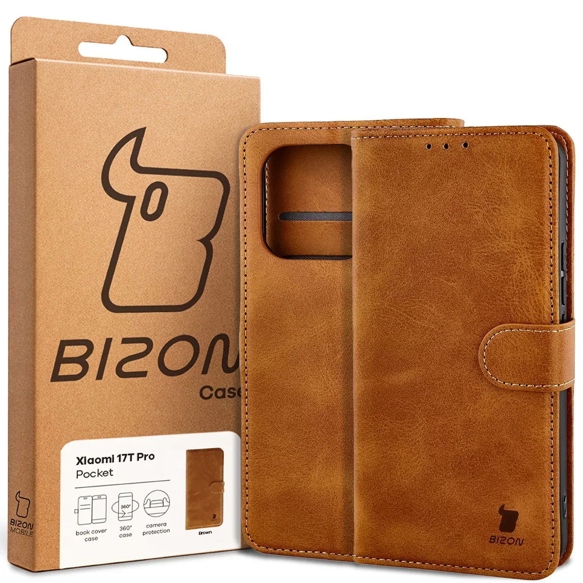 Vorderseite der Bizon Case Box mit dediziertem Etikett für Xiaomi 17T Pro