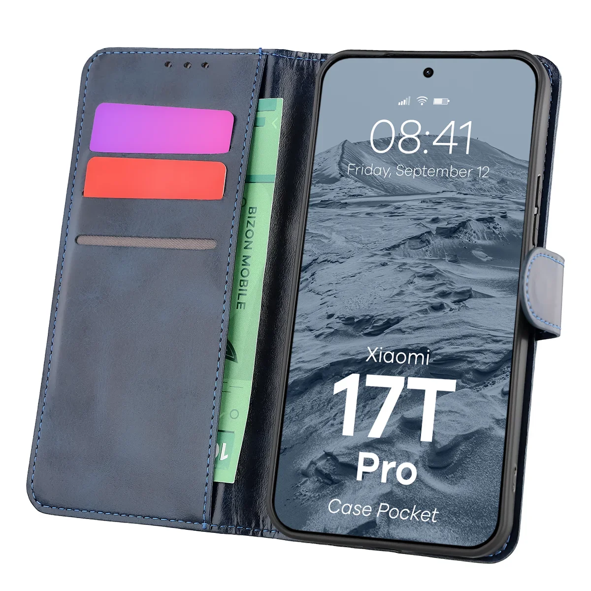 Etui mit Klappe und Platz für Karten Bizon Case Pocket für das Xiaomi 17T Pro