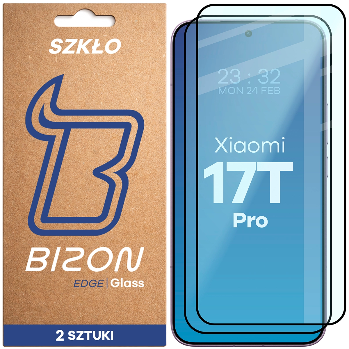 Szkło hartowane na cały ekran Bizon Glass Edge Duo dla Xiaomi 17T Pro