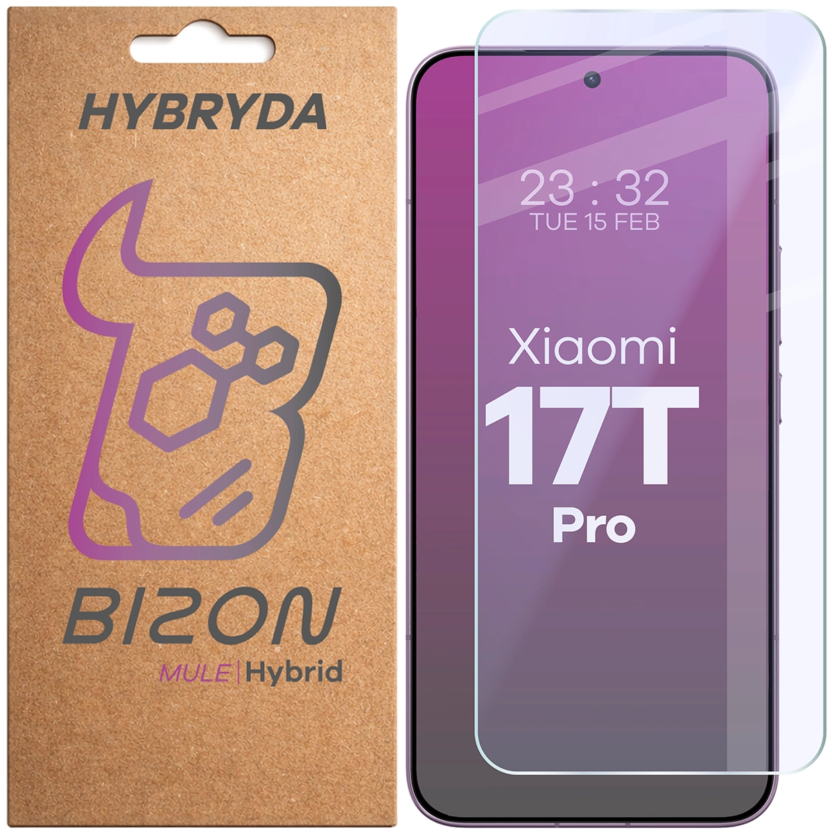 Szkło hybrydowe na ekran Bizon Hybrid Mule do Xiaomi 17T Pro