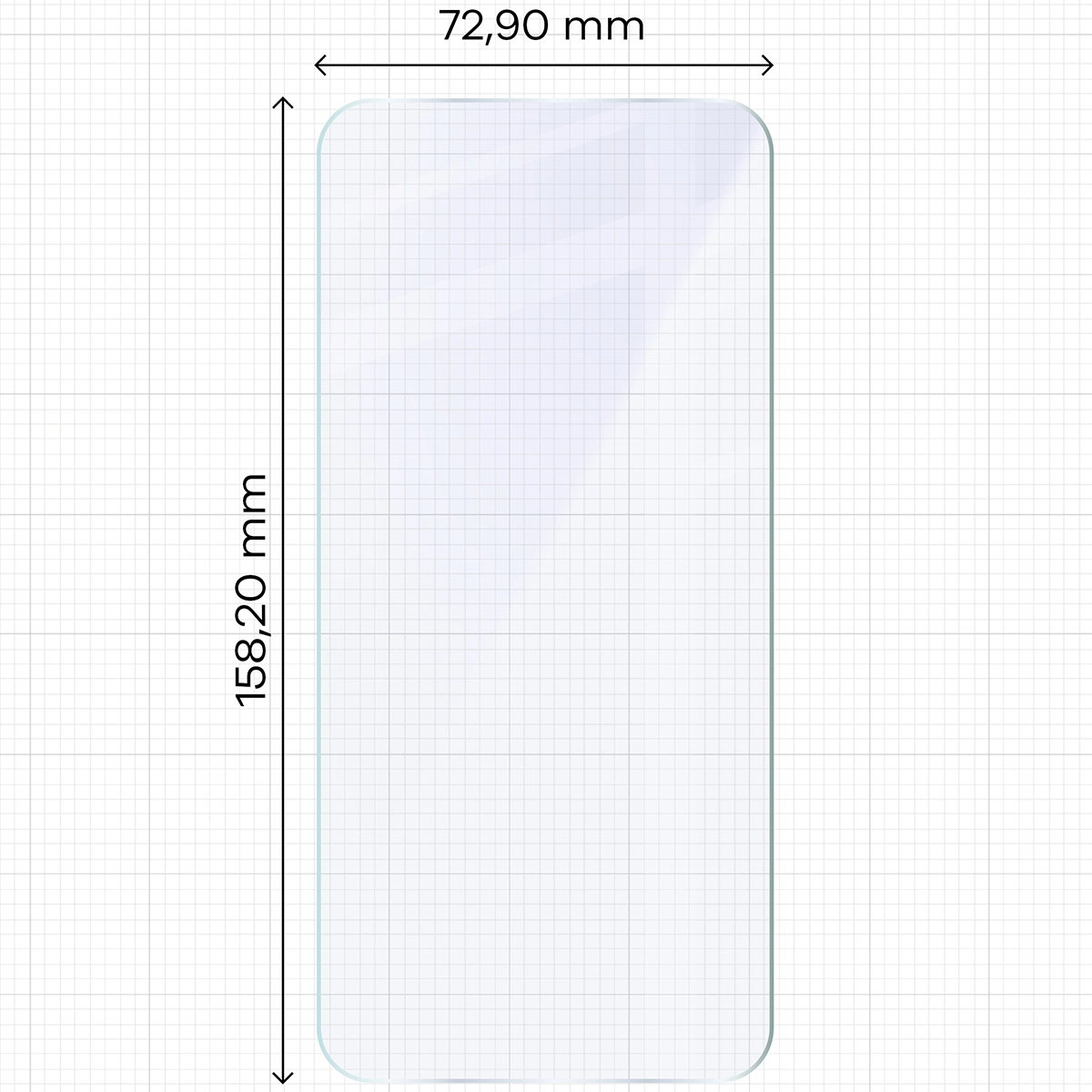Miarka z wymiarami szkła hybrydowego Bizon Hybrid Mule do Xiaomi 17T Pro
