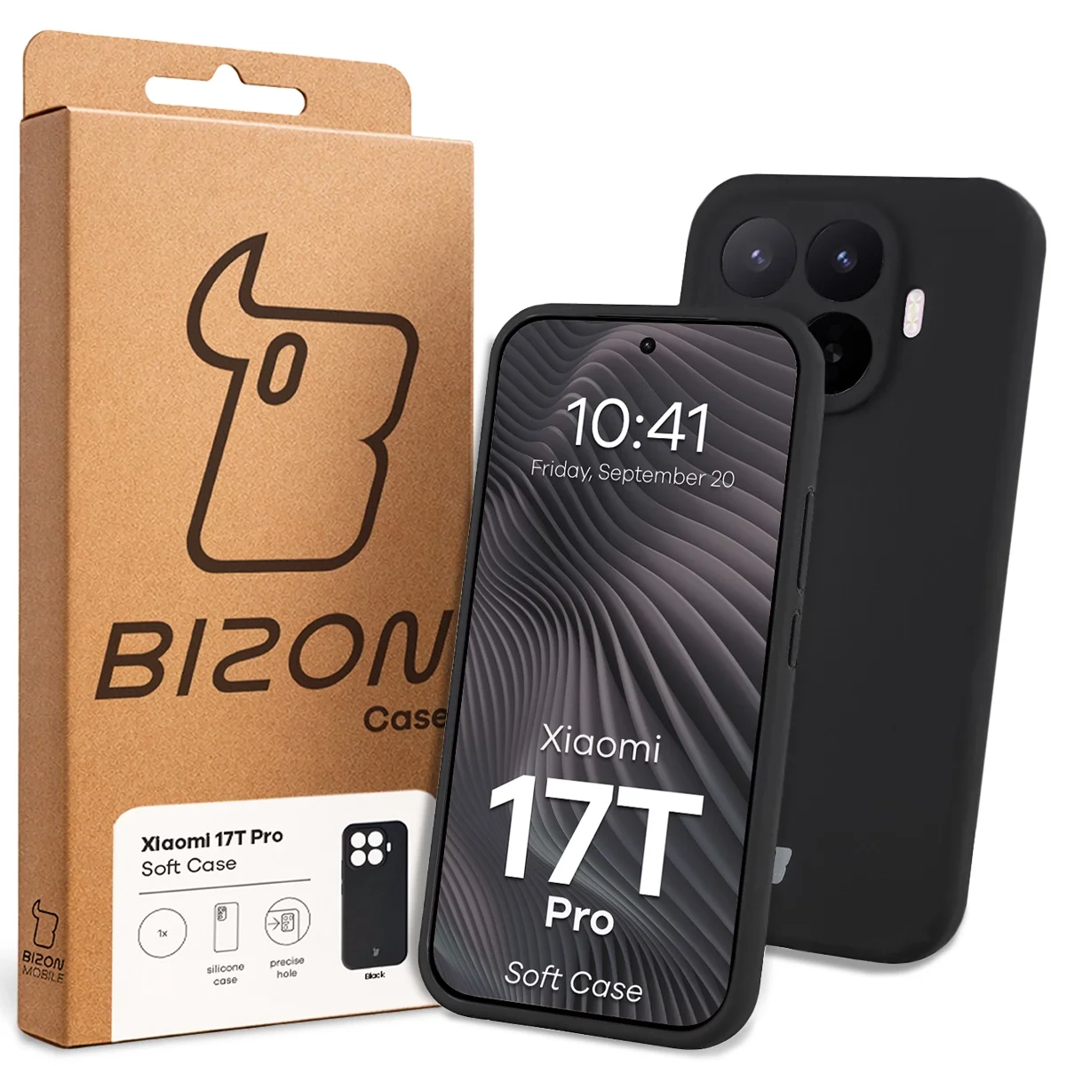 Front of the Bison Case box with a dedicated label for Xiaomi 17T Pro