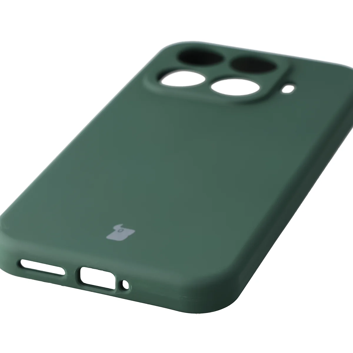 Close-up of precise cutouts and wireless charging capability in the Bison Soft Case for Xiaomi 17T Pro