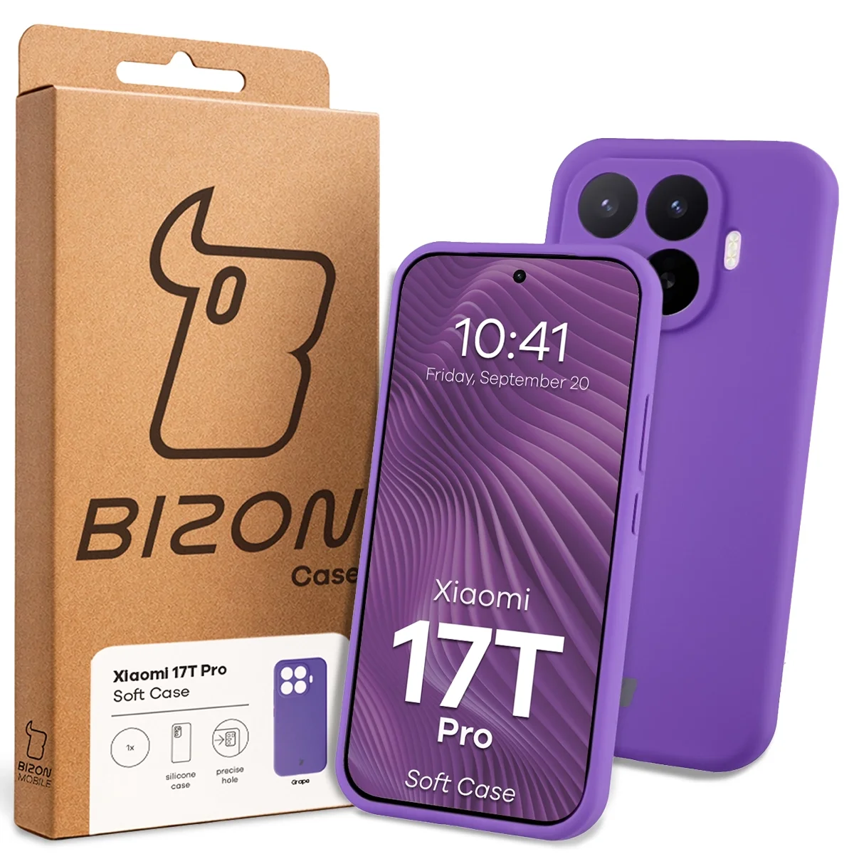 Front of the Bison Case box with a dedicated label for Xiaomi 17T Pro