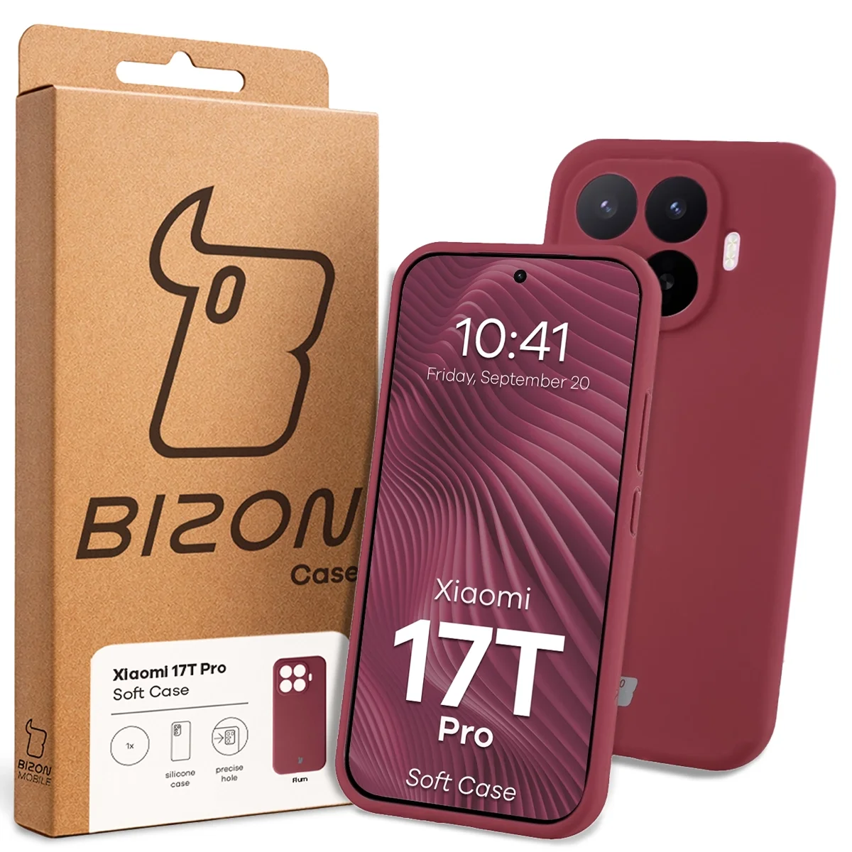 Front of the Bison Case box with a dedicated label for Xiaomi 17T Pro