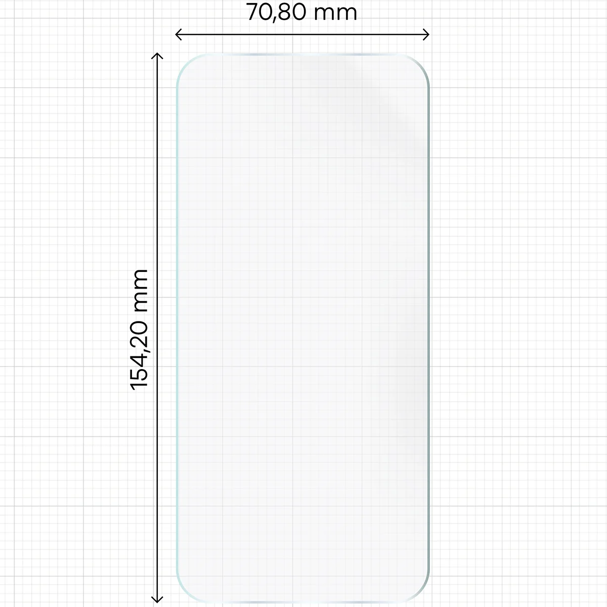 A Bizon Film Hydrogel Front hydrogel fólia méreteit mutató mérőeszköz Xiaomi 17T-hez