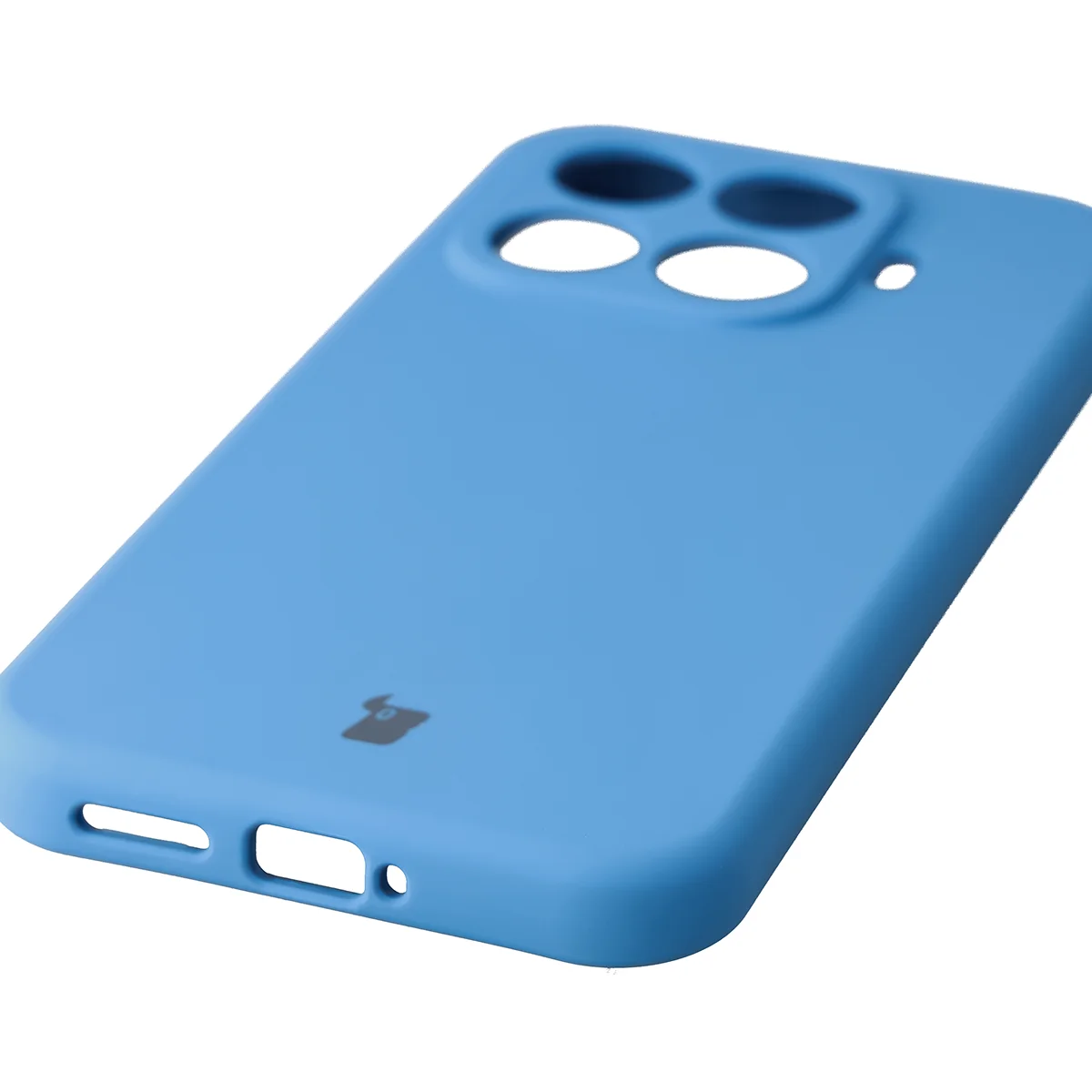 Close-up of precise cutouts and wireless charging capability in the Bison Soft Case for Xiaomi 17T