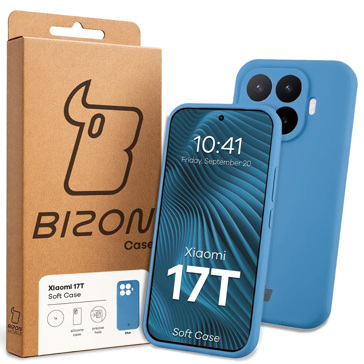 Front of the Bison Case box with a dedicated label for Xiaomi 17T