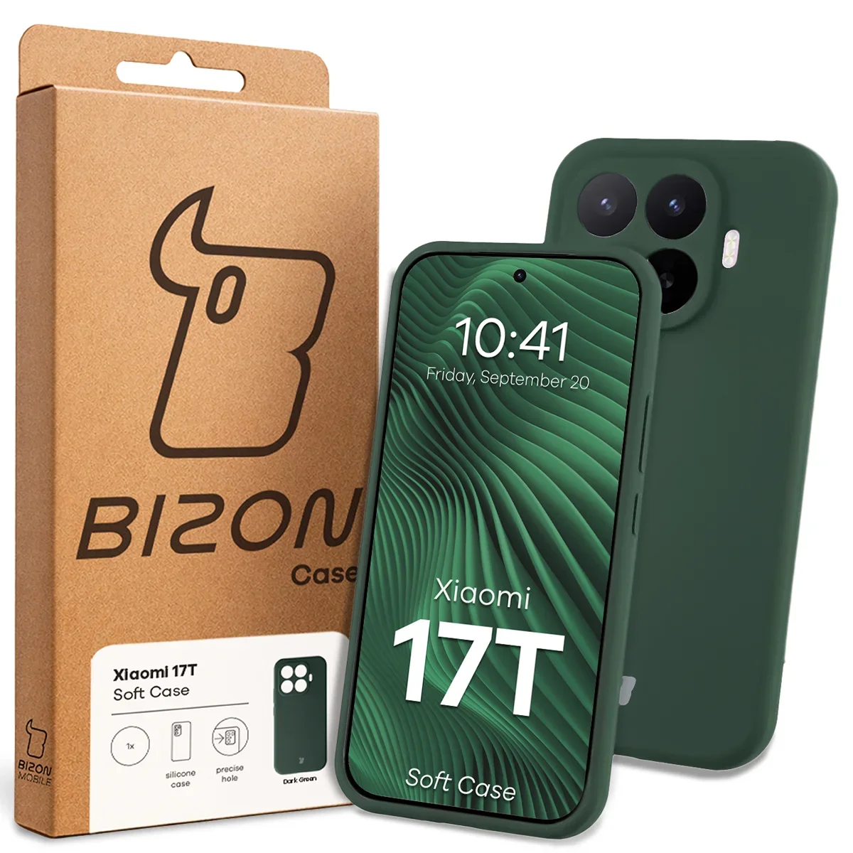 Front of the Bison Case box with a dedicated label for Xiaomi 17T