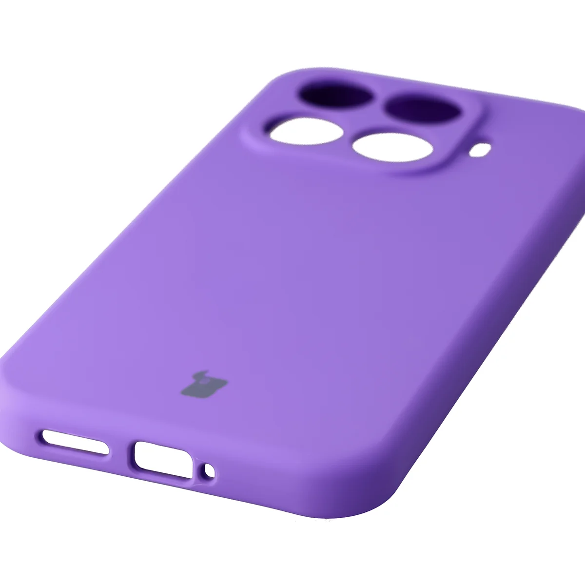 Close-up of precise cutouts and wireless charging capability in the Bison Soft Case for Xiaomi 17T
