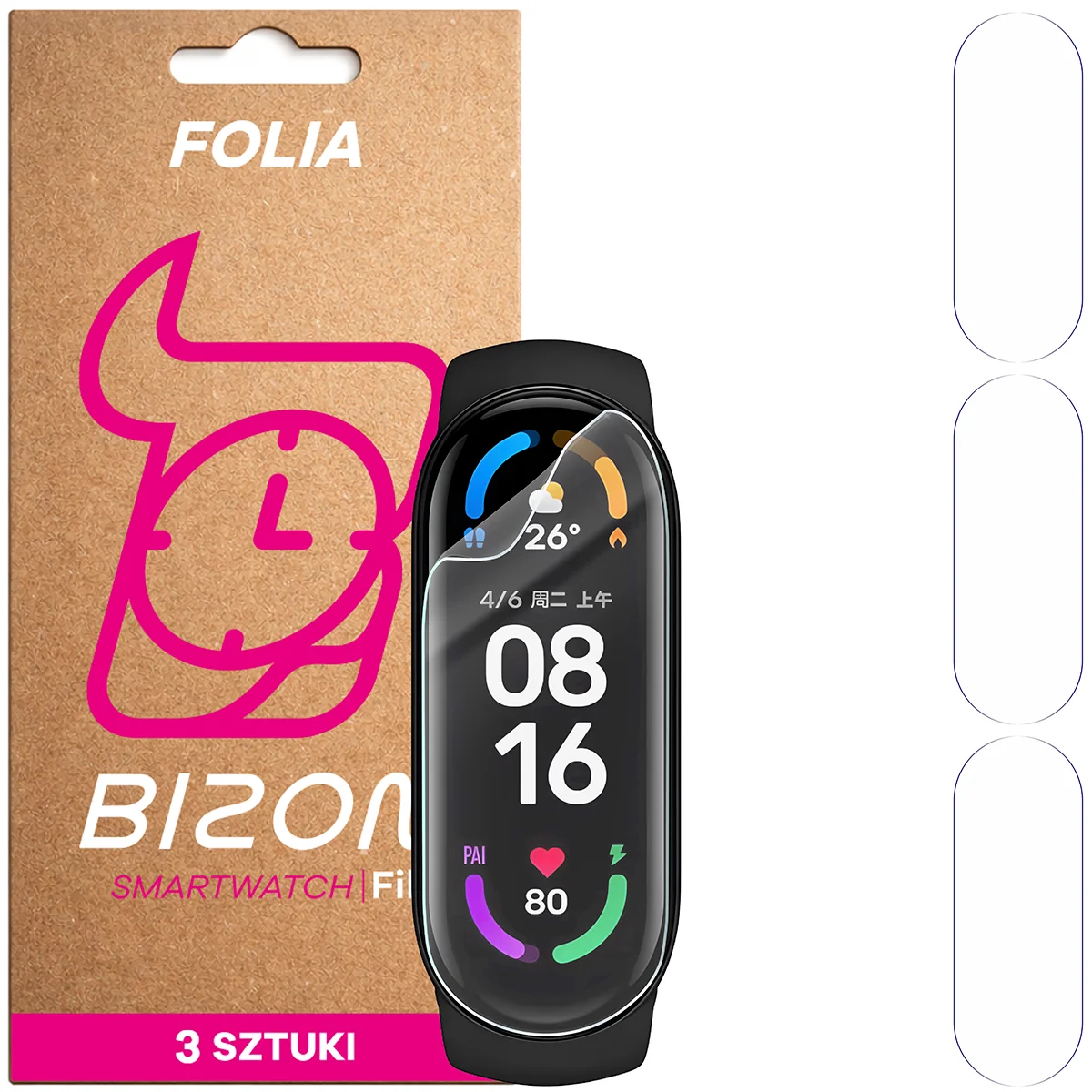 Folia hydrożelowa Bizon Watch Film HydroFlex dla Xiaomi Mi Band 6