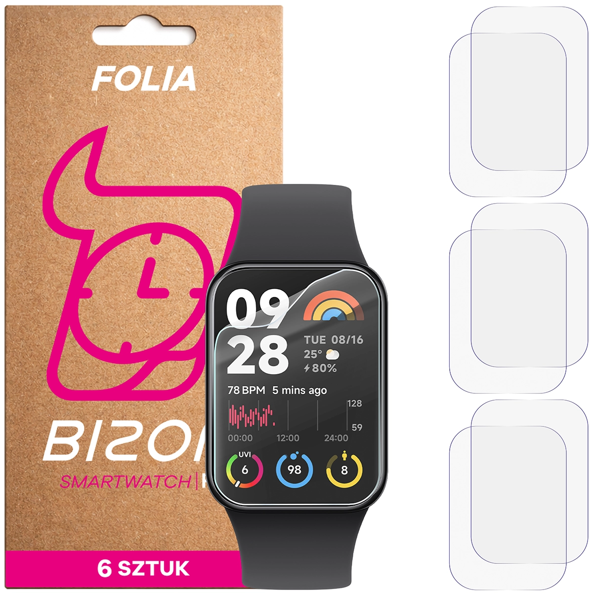 Bison Watch Film HydroFlex hydrogel film for Xiaomi Mi Band 8 Pro